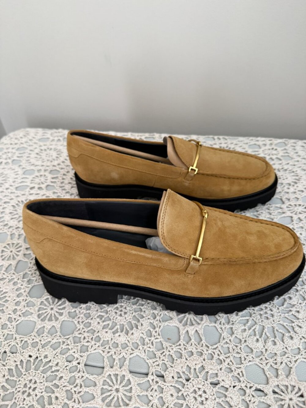NWT Franco Sarto Senna Lug Sole Loafer Biscotti Brown Suede 10M - Picture 6 of 8